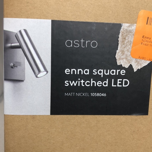 Astro Lighting Enna Square Switched LED Wall Scone MattNickel New In Box 1058046 - Picture 9 of 13